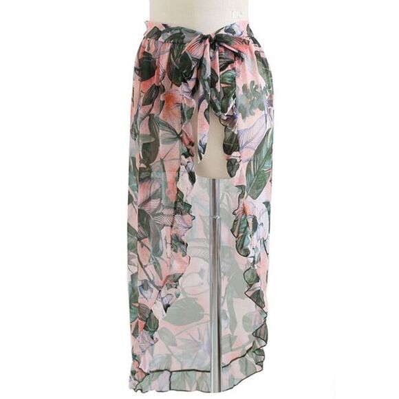 Rainforest Print Sarong Swim Coverup - Picture 1 of 6